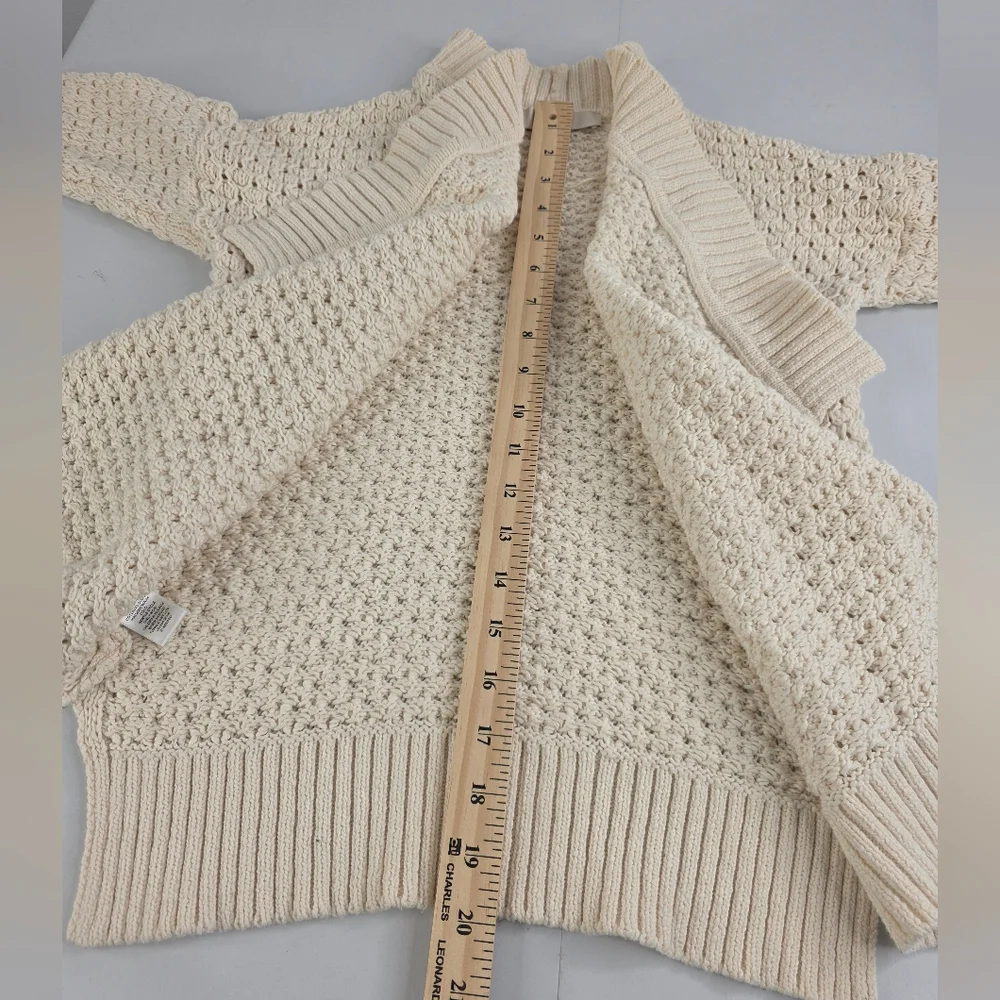 Loft Cream Open-Front Size S Cardigan Sweater Classic 3126-CN
